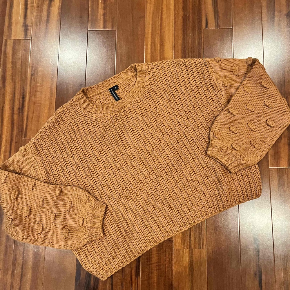 Moon & Madison Clay Sweater Chunky Knit Crew Neck Textured Detail‎ Size Medium